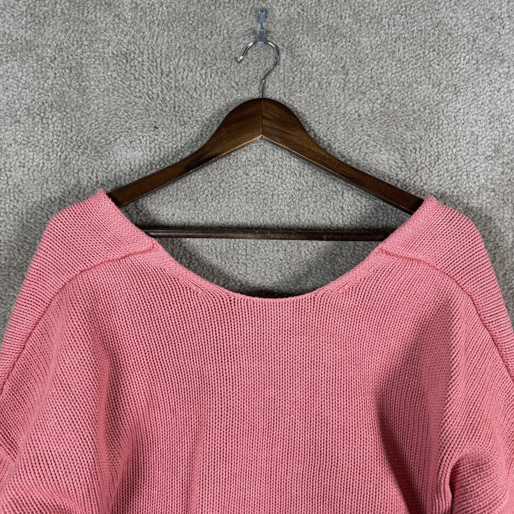 Banana Republic Sweater Womens Small Pink Boat Neck Cotton Silk Knit‎ Pullover - Picture 3 of 9